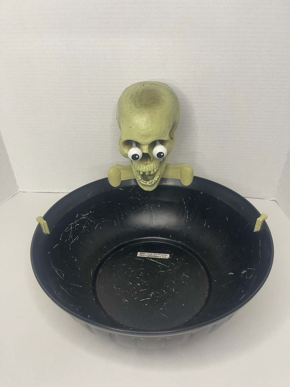Gemmy Animated Skeleton Skull Candy Bowl Pop Out Eyes Halloween Prop